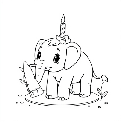 Cute Cake Elephant