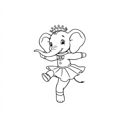 Cute Elephant Ballet Dancer