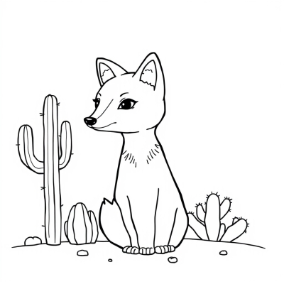 Cute Cactus Fox