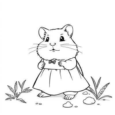 Cute Hamster in a Dress