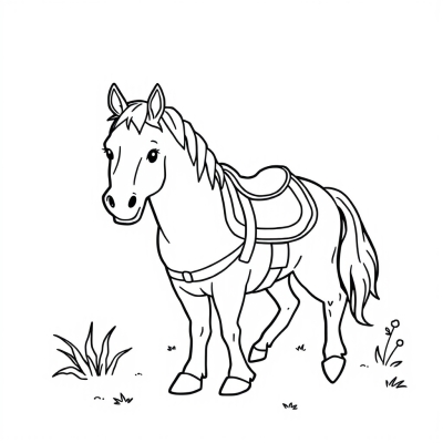 Cute Horse with Saddle