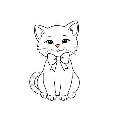 Cute Cat with Bow