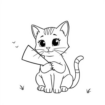 Cute Cat with a Fan