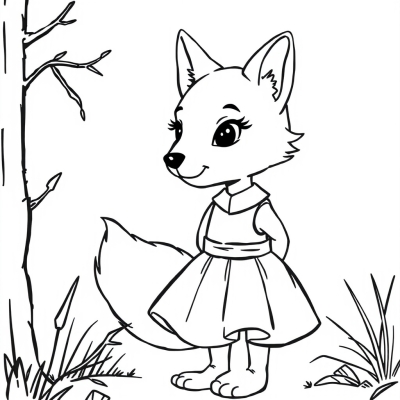Cute Fox in a Dress
