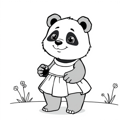 Cute Panda in a Dress