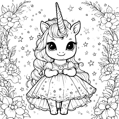 Cute Unicorn in a Dress