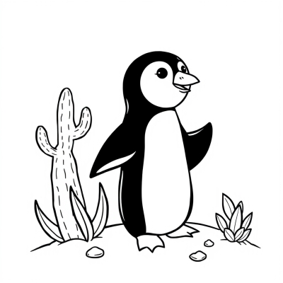 Cute Cactus Penguin