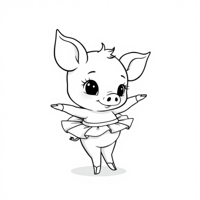 Cute Ballerina Pig