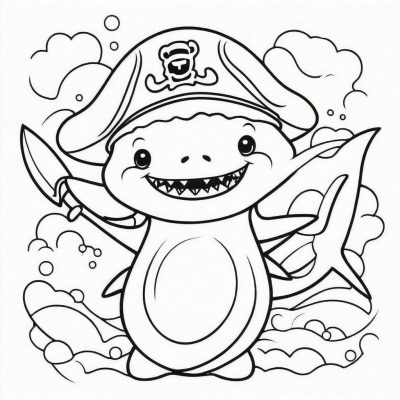 Cute Pirate Shark