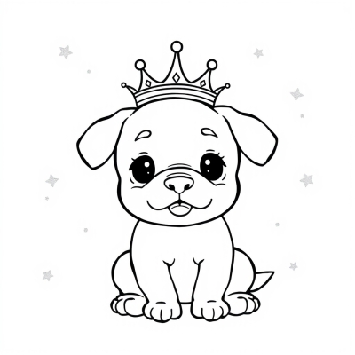 Cute Puppy in a Crown