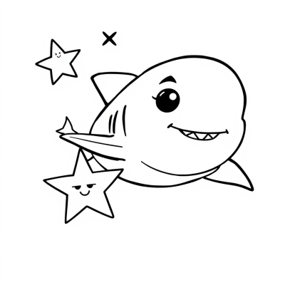 Cute Shark and Star