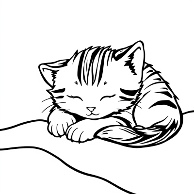 Cute Sleeping Kitten