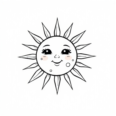 Cute Sun and Moon