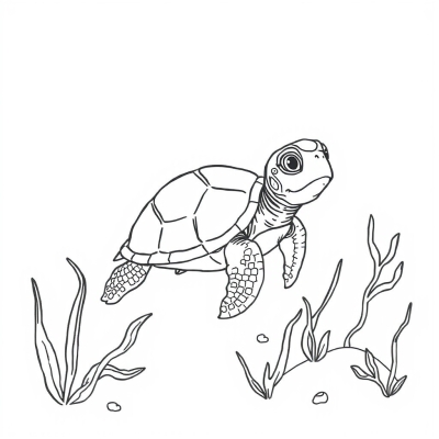 Cute Turtle in the Ocean