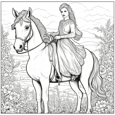 Elegant Lady on Horse