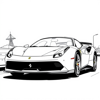 Racing Ferrari Sports Car