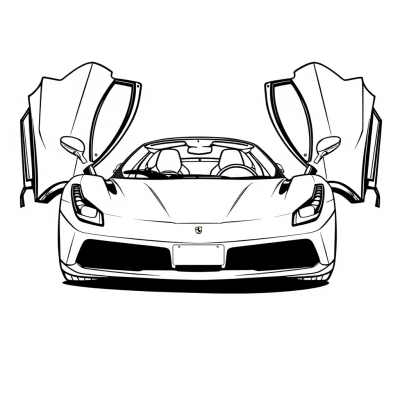 Ferrari with Open Doors