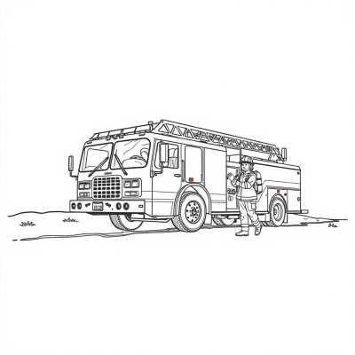 Fire Truck and Firefighters