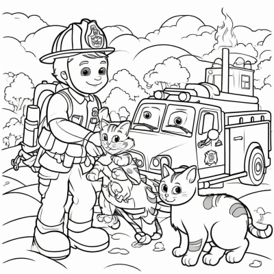 Firefighter Rescues Cat