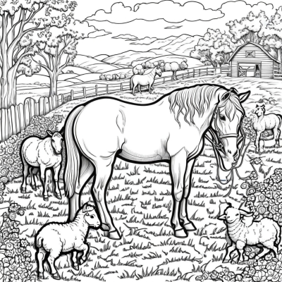 Horse and Sheep