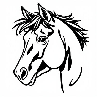Horse Head for Embroidery