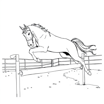 Horse Jumping Scene