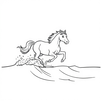 Horse Running on Waves