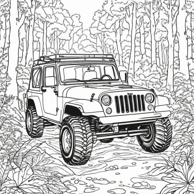 Jeep in the Forest