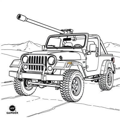 Jeep with a Big Machine Gun