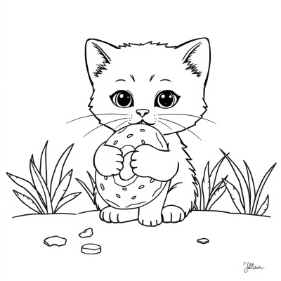Kitten with Donut