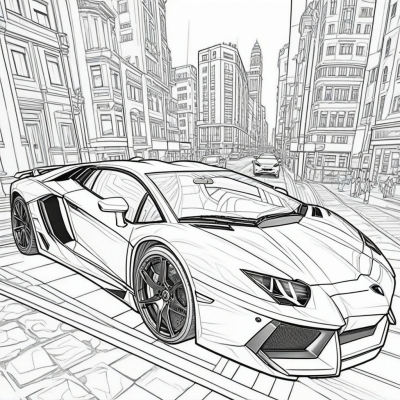 Lamborghini Aventador in the City