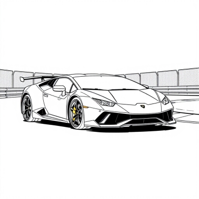 Racing Lamborghini on the Track