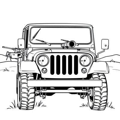 Military Jeep with Gun