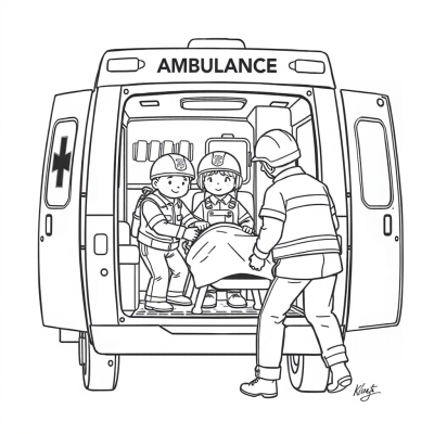Paramedics Loading a Patient into an Ambulance