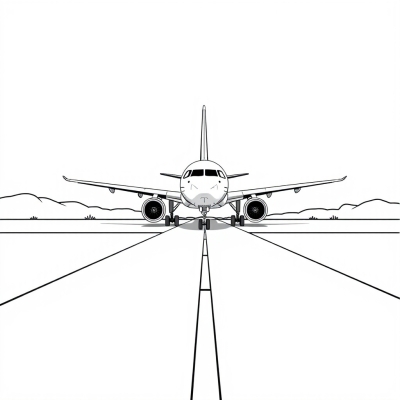 Airplane Over the Runway