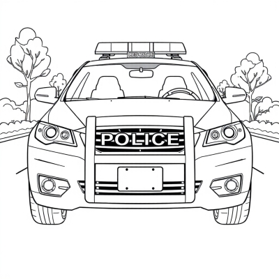 Police Car Front View