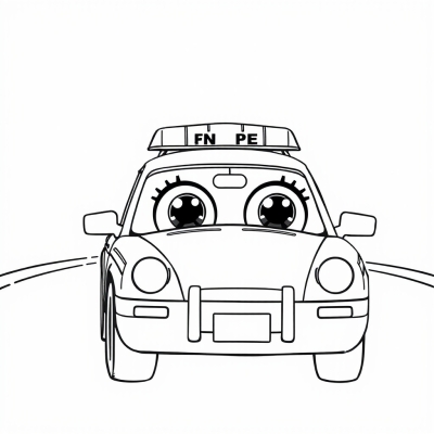Police Car with Eyes