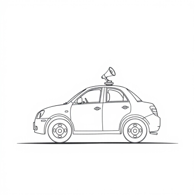 Police Car with Megaphone