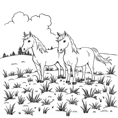 Ponies in the Meadow