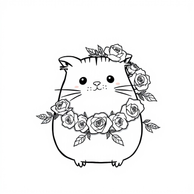 Pusheen and the Rose Wreath