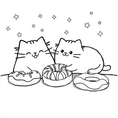 Pusheen and Donuts