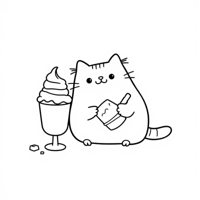 Pusheen and Ice Cream