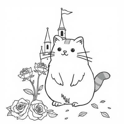 Pusheen, Castles, and Roses
