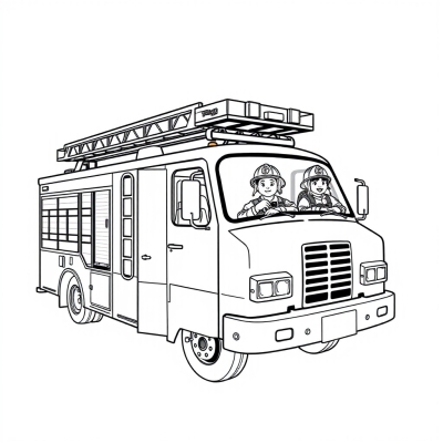 Fire Truck with Firefighters