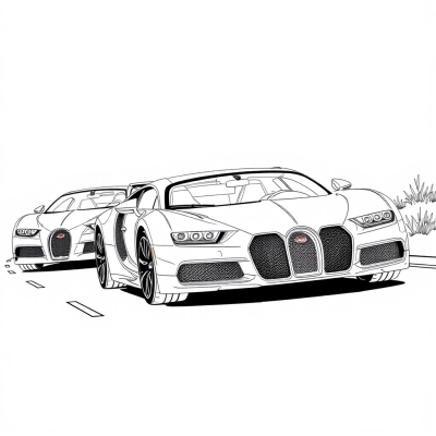 Three Bugattis on the Road