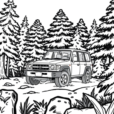 Toyota Land Cruiser in the Forest