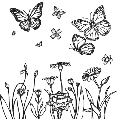 Butterflies and Flowers