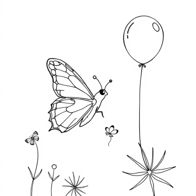 Butterfly with Balloons