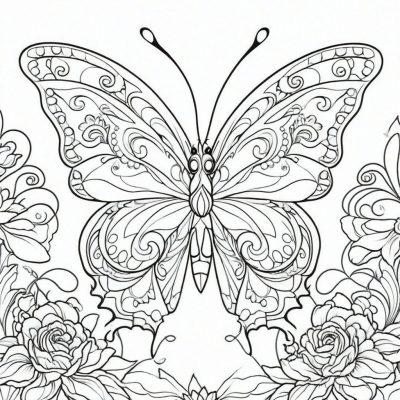 Butterfly with Flower Wings