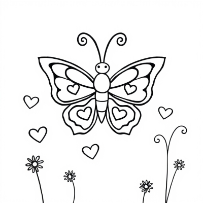 Butterfly with Hearts